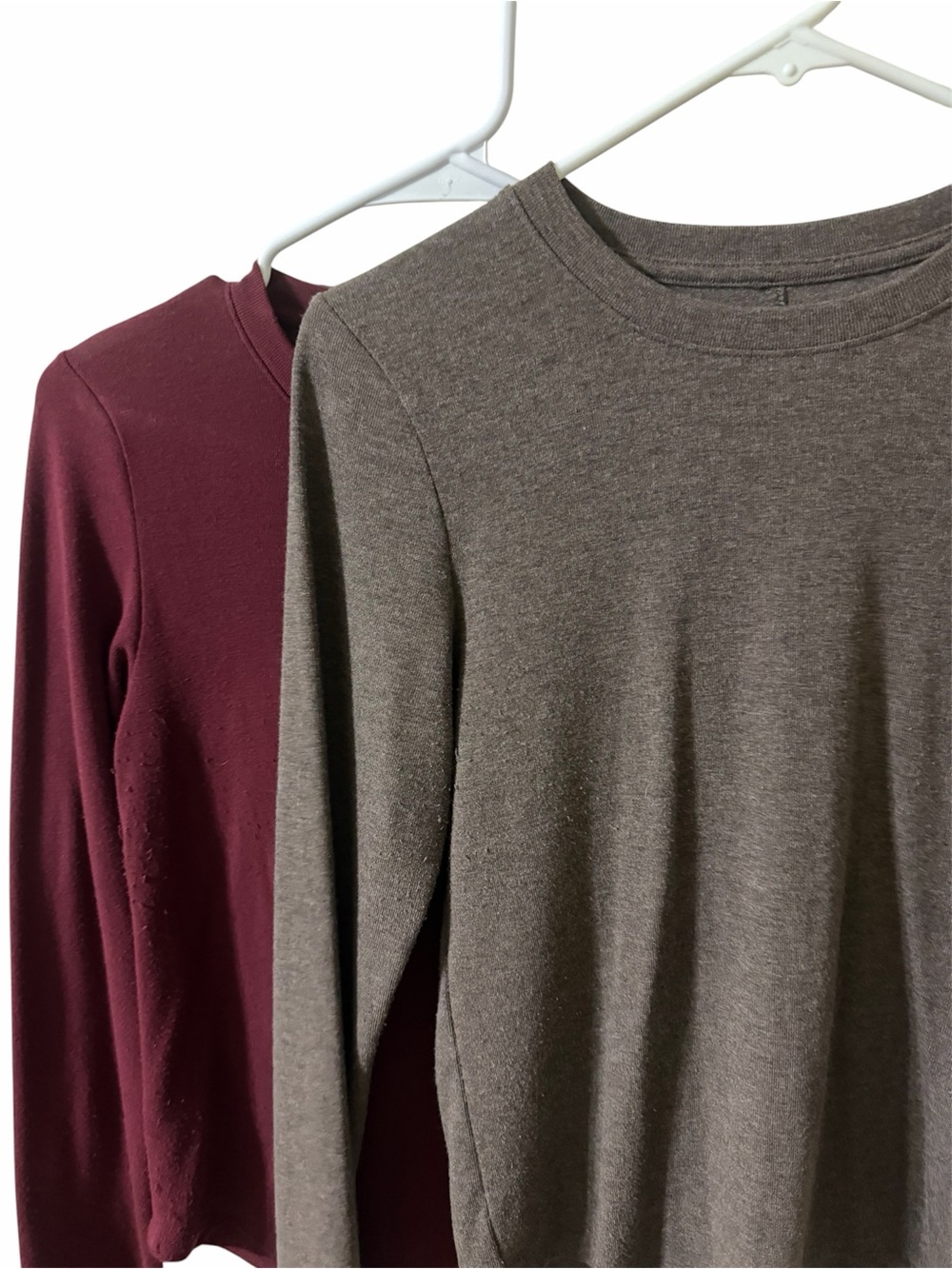 Women’s Long Sleeve Crewneck Sweater - Brown and Burgundy Brand is American E